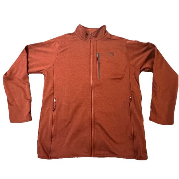 The North Face Men’s Full Zip Fleece Jacket Rust Red Size L Soft Warm Outdoor - Picture 1 of 8